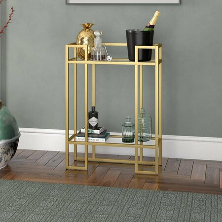 HUDSON & CANAL 22 in. Uriel Rectangular Console Table, Brass AT1714